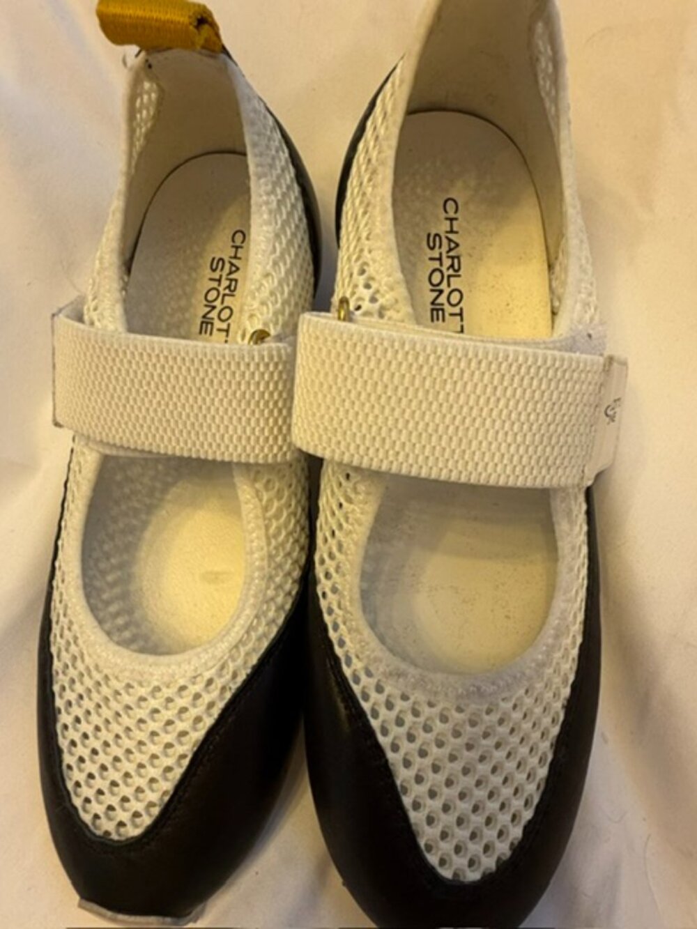 Charlotte Stone Mabel Latte Black Ballerina Sneakers Size 7
